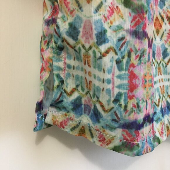 CHARLIE B Flowy Colourful Tribal Boho Tunic Popover Top - Picture 6 of 16